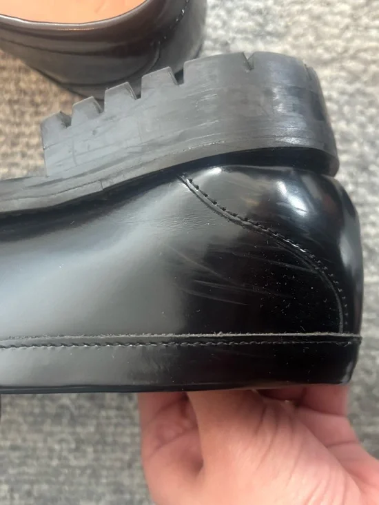 J Crew Winona lug-sole penny loafers in black spazzolato leather - Picture 6 of 7